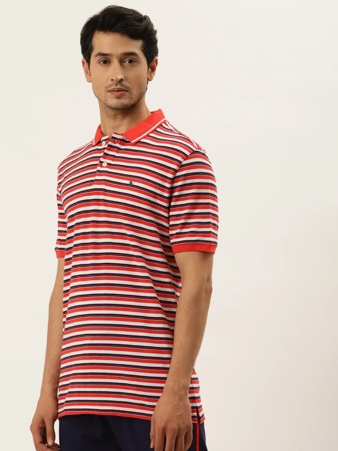 Premium Cotton Stripe Half Sleeve Polo