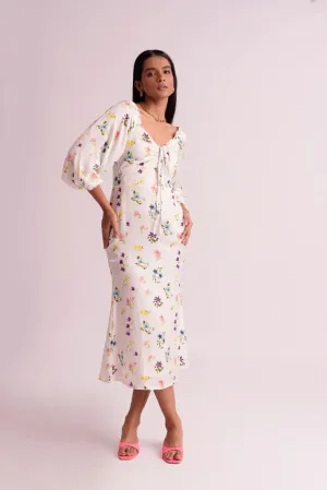 Pure cotton Ladies Casual Floral midi Dress