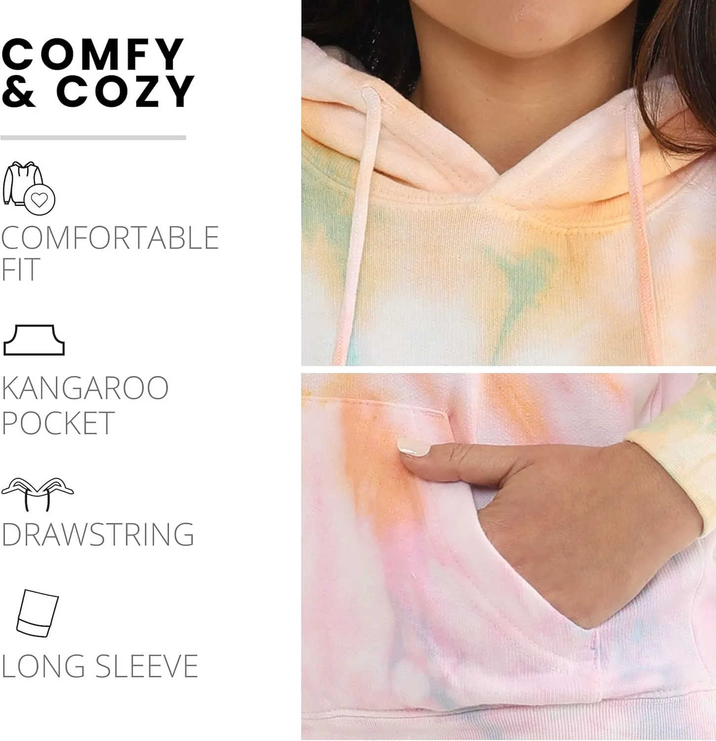 Pure Essence Tie Dye Sweatpants, Long Sleeve T-Shirts, Hoodies, and Crew Neck Sweatshirts (Sizes S, M, L, XL).