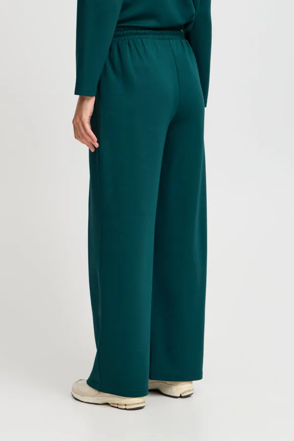 PUSTI 101 Soft Touch Wide Leg Joggers in Royal Green