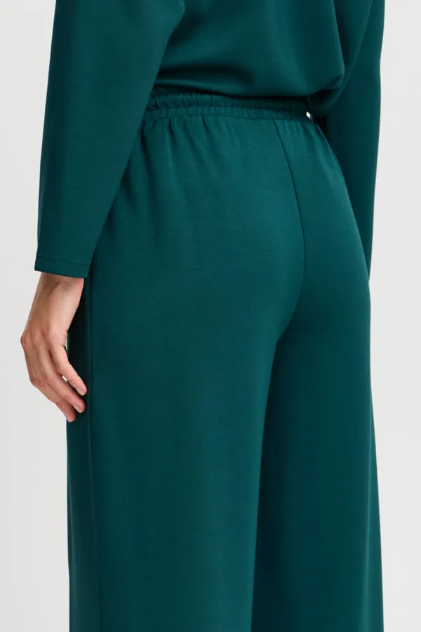 PUSTI 101 Soft Touch Wide Leg Joggers in Royal Green