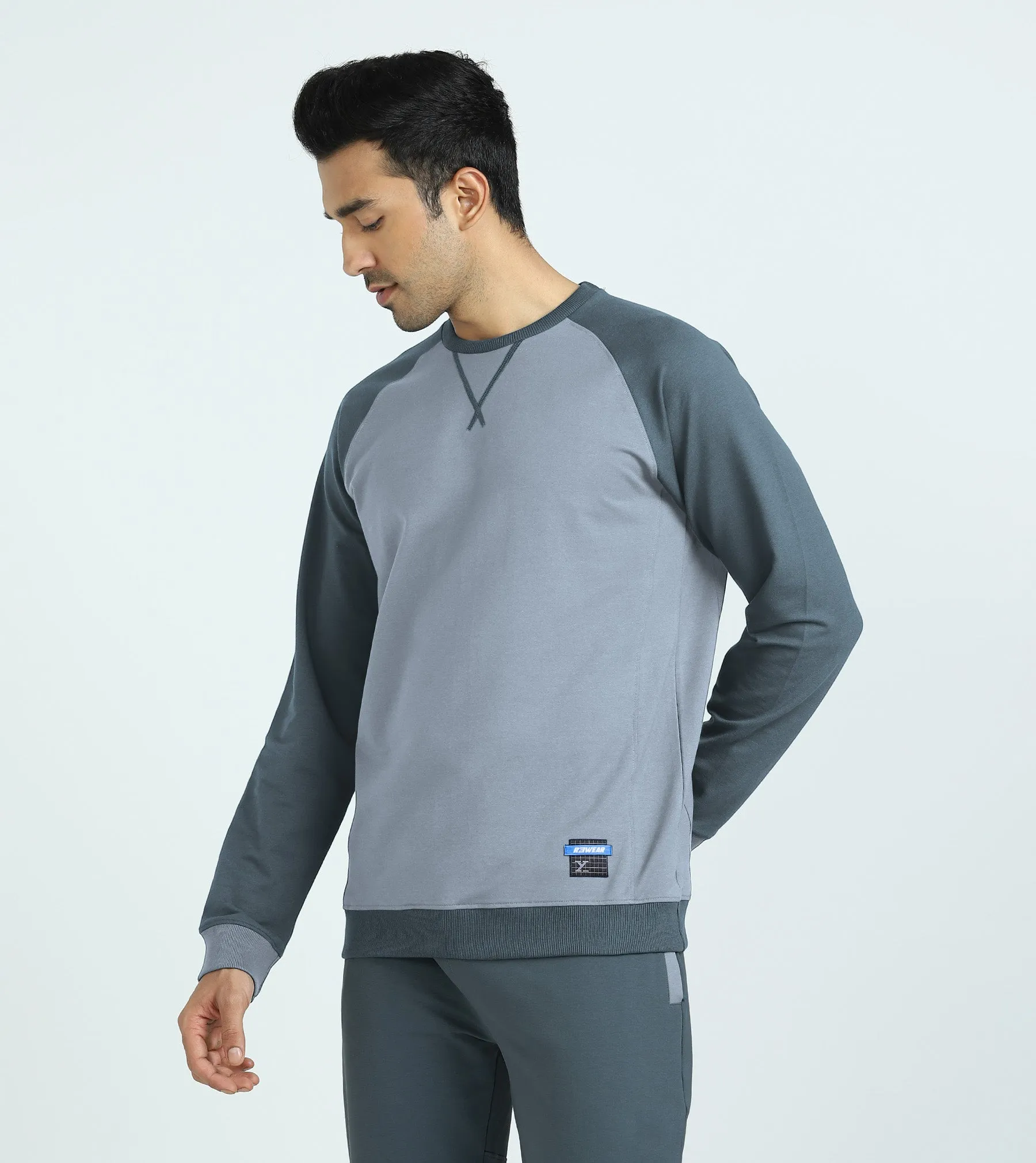 Quest French Terry Cotto-Blend Sweatshirt And Joggers Co-ord Set Slate Grey