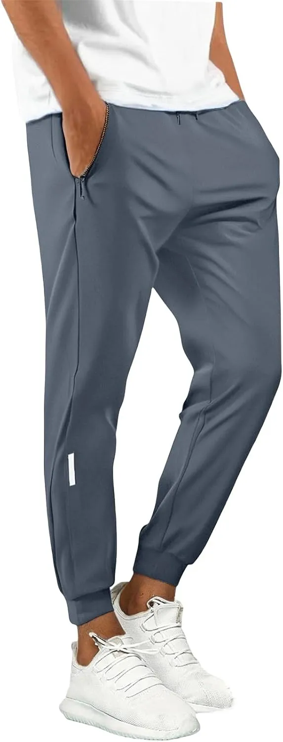 Quick Drying Pants for Men Women Unisex Ultra Stretch Active Zipper Pockets Lightweight Breathable Casual Joggers Pants