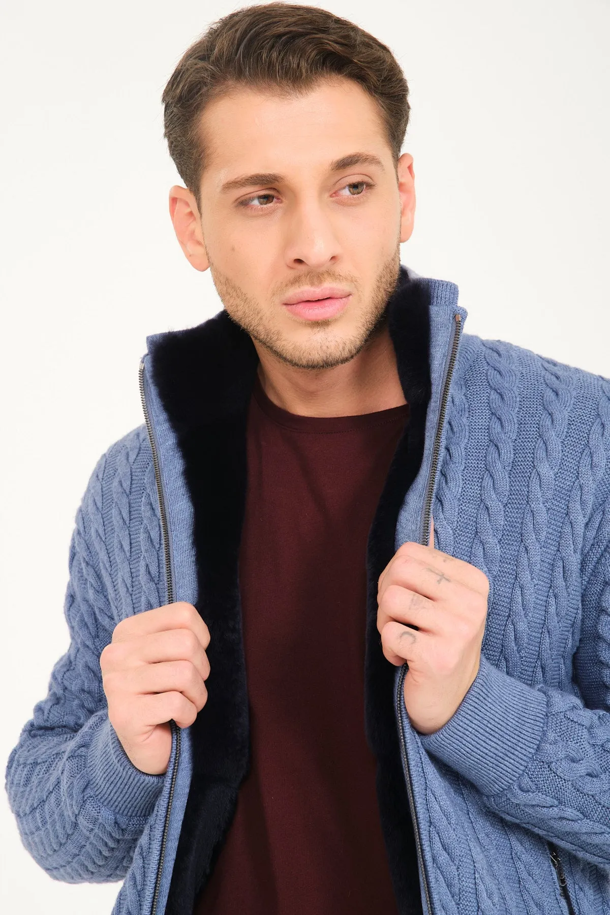 Rex Fur Lined Knit Cardigan