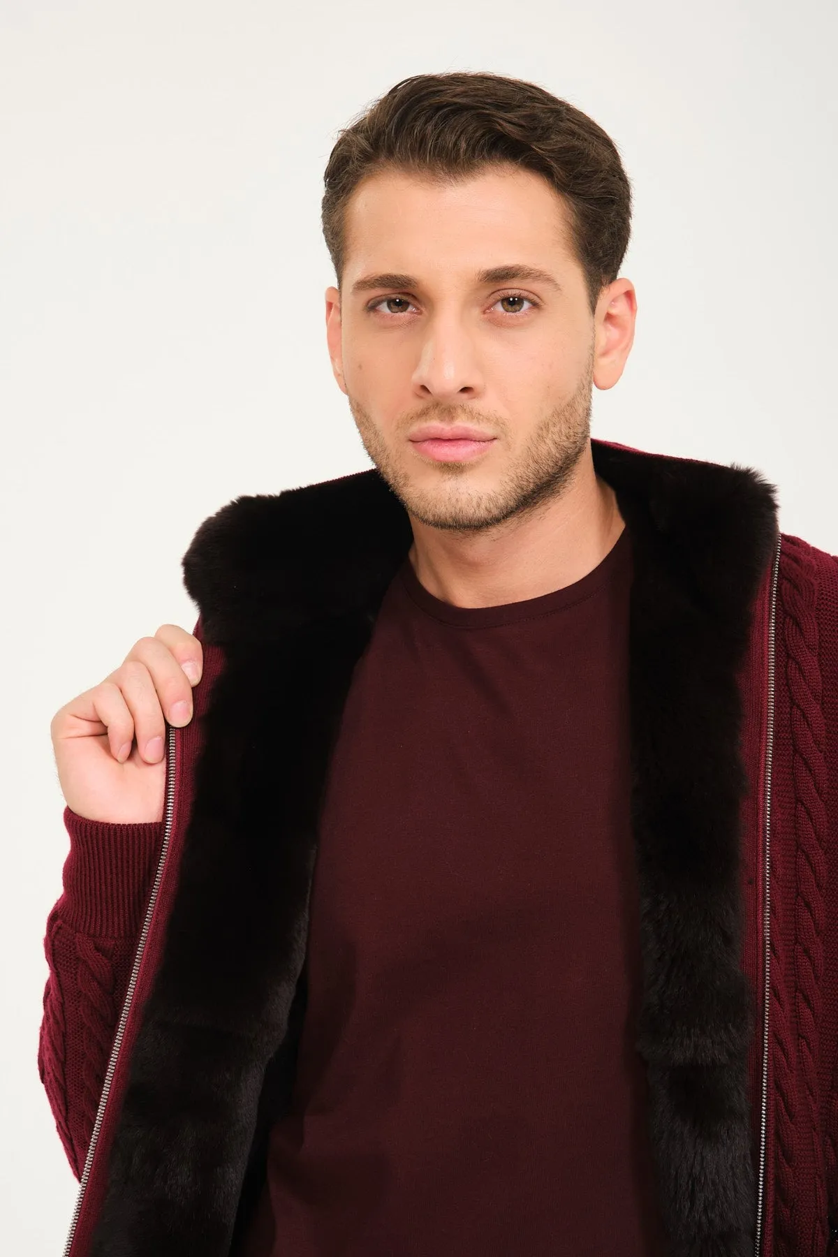 Rex Fur Lined Knit Cardigan