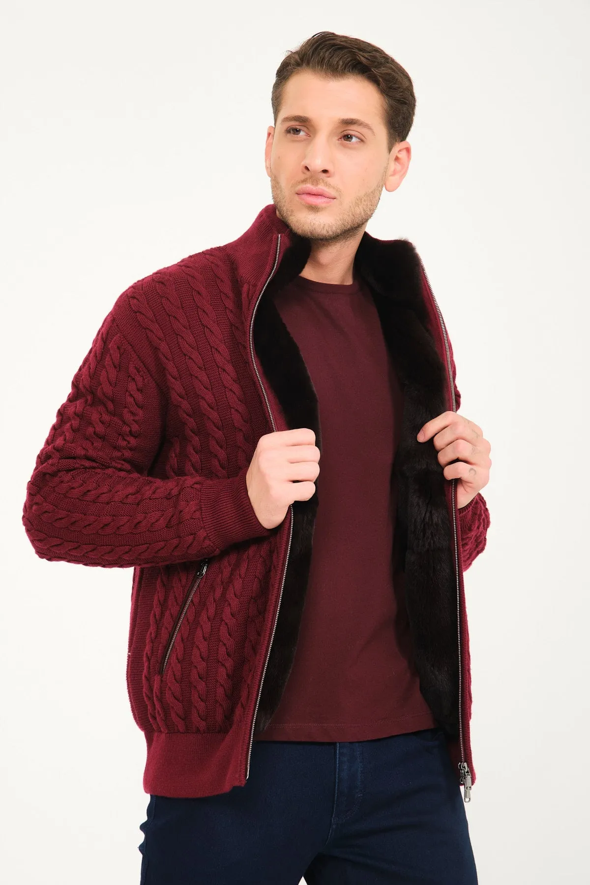 Rex Fur Lined Knit Cardigan