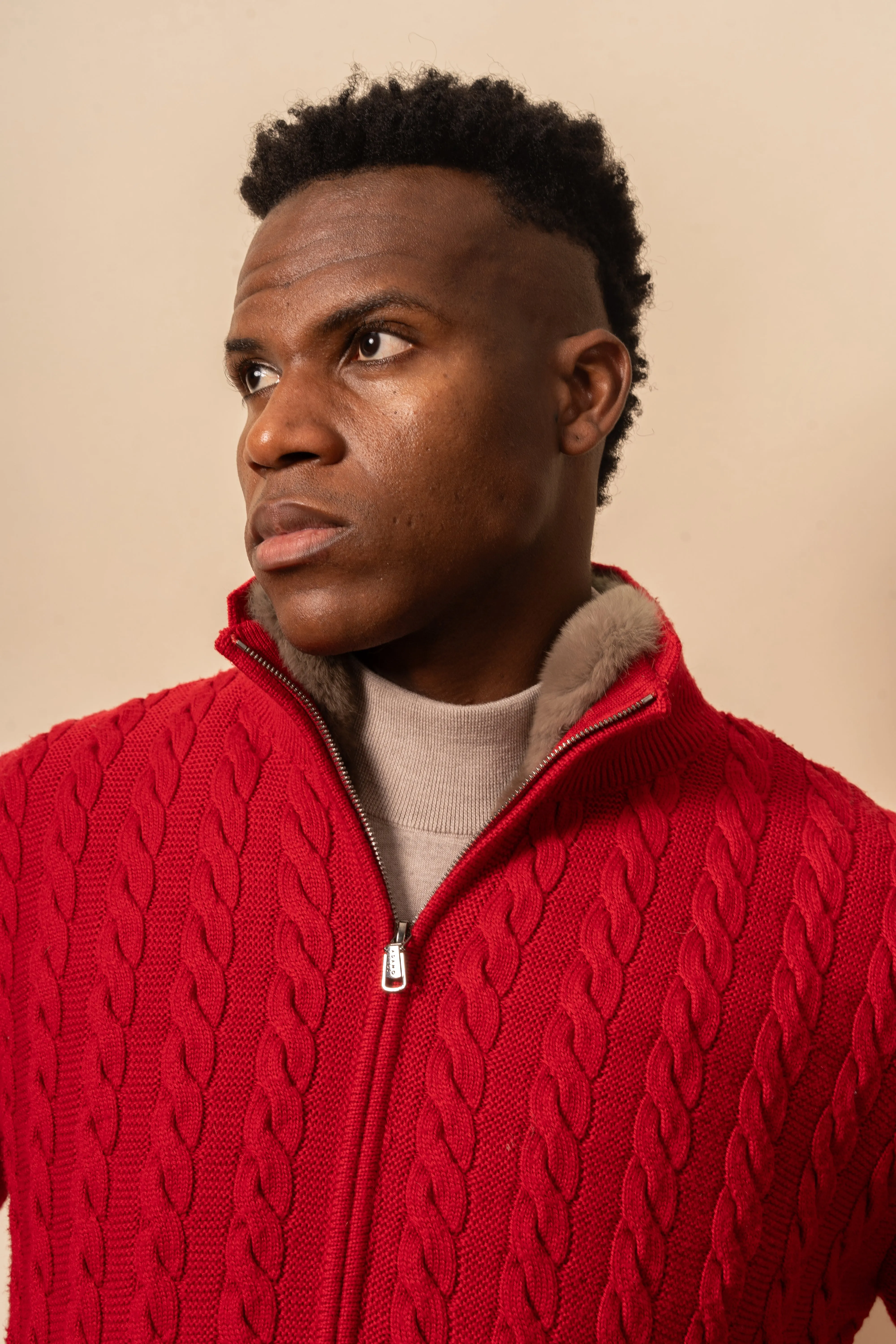 Rex Fur Lined Knit Cardigan