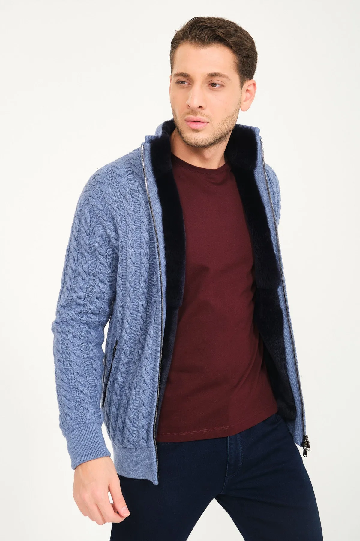 Rex Fur Lined Knit Cardigan