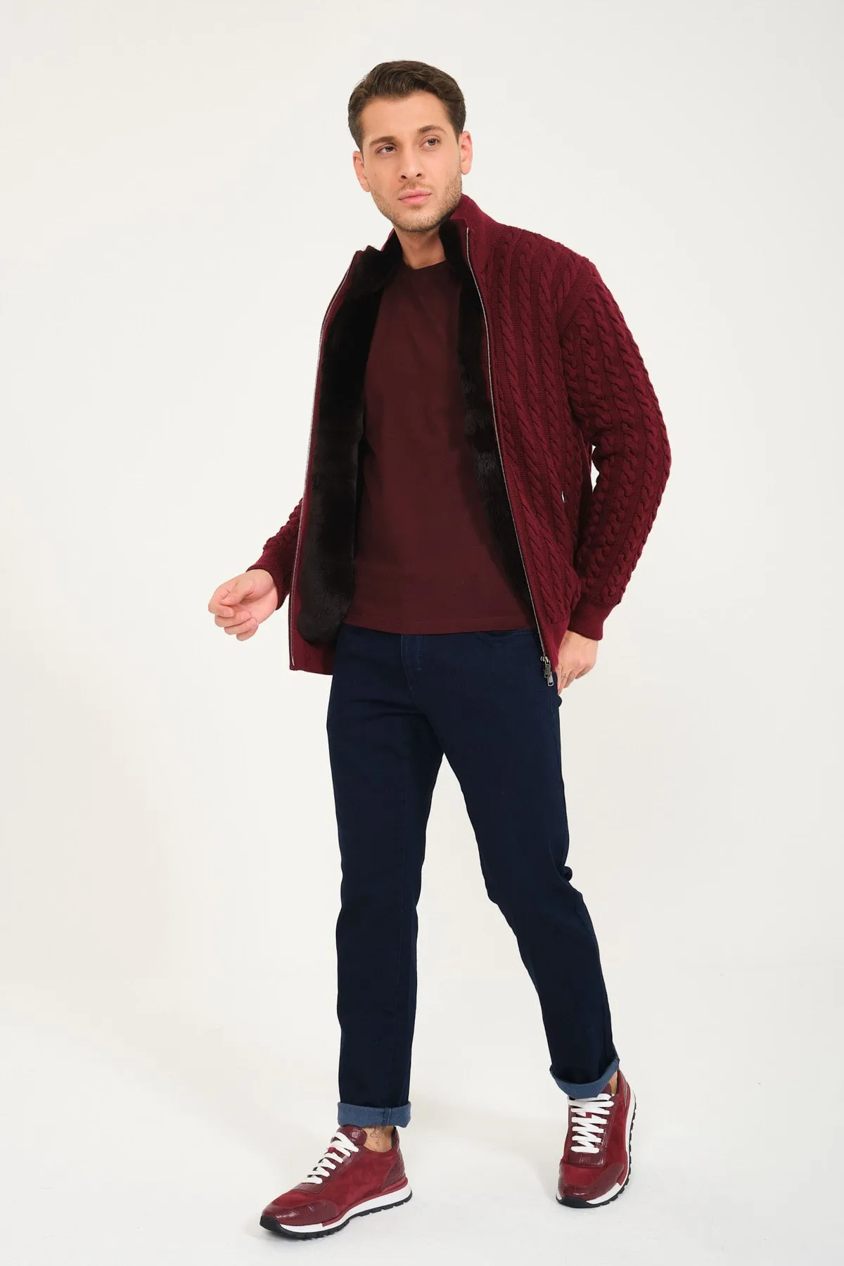 Rex Fur Lined Knit Cardigan
