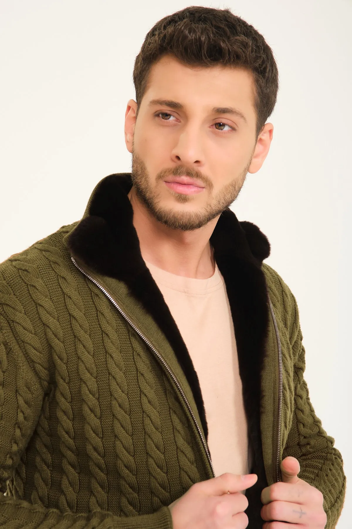 Rex Fur Lined Knit Cardigan