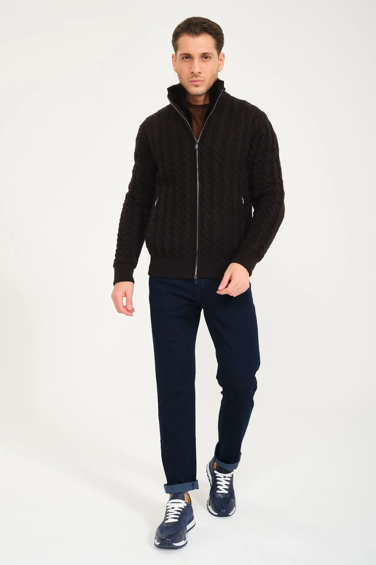 Rex Fur Lined Knit Cardigan