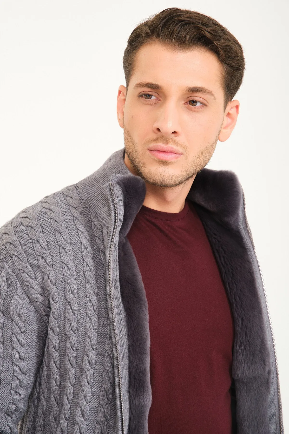 Rex Fur Lined Knit Cardigan
