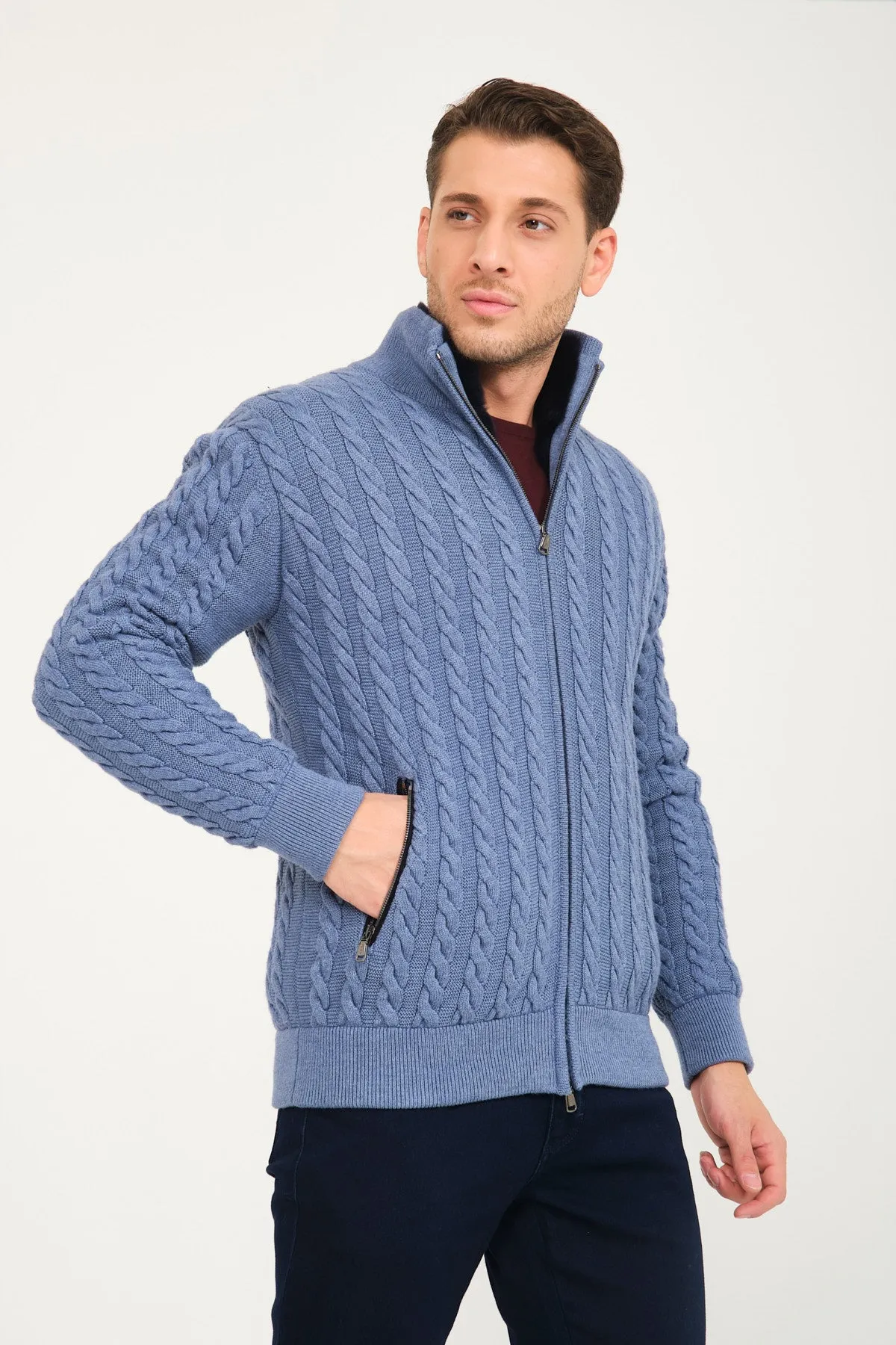 Rex Fur Lined Knit Cardigan