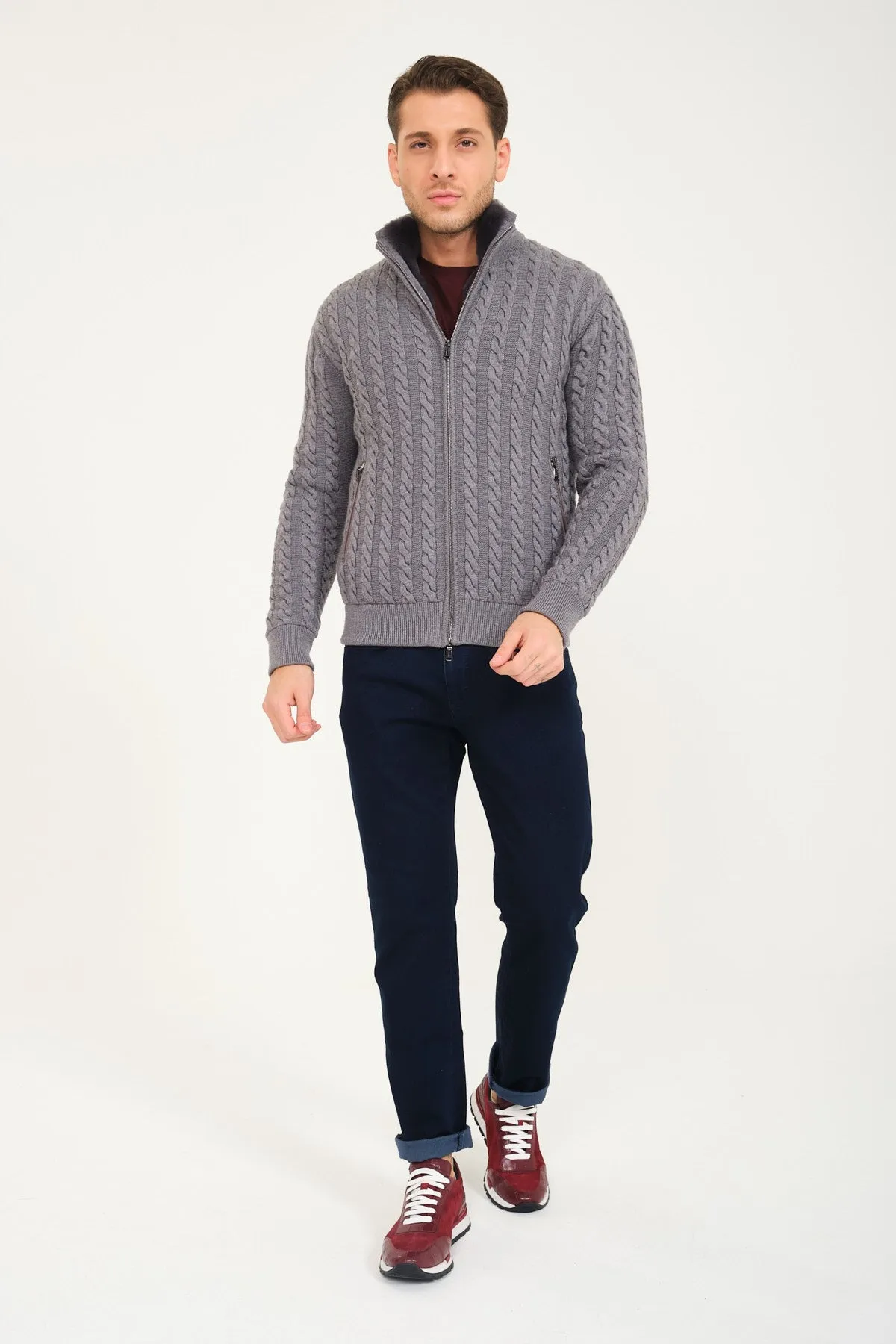 Rex Fur Lined Knit Cardigan