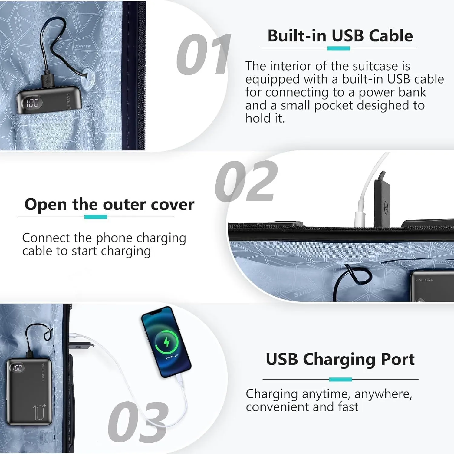  rolling garment bags for travel Lightweight Lock Hard Shell Luggage with Unique Patterns and Spinner Wheels Krute Suitcase 20inch/ 24inch/ 28inch(24inch)