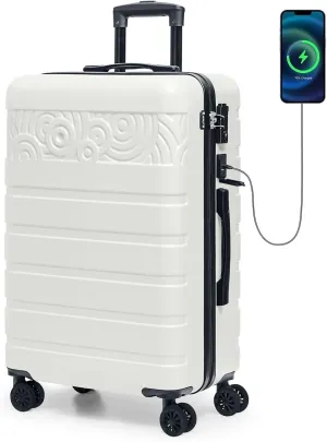  rolling garment bags for travel Lightweight Lock Hard Shell Luggage with Unique Patterns and Spinner Wheels Krute Suitcase 20inch/ 24inch/ 28inch(24inch)
