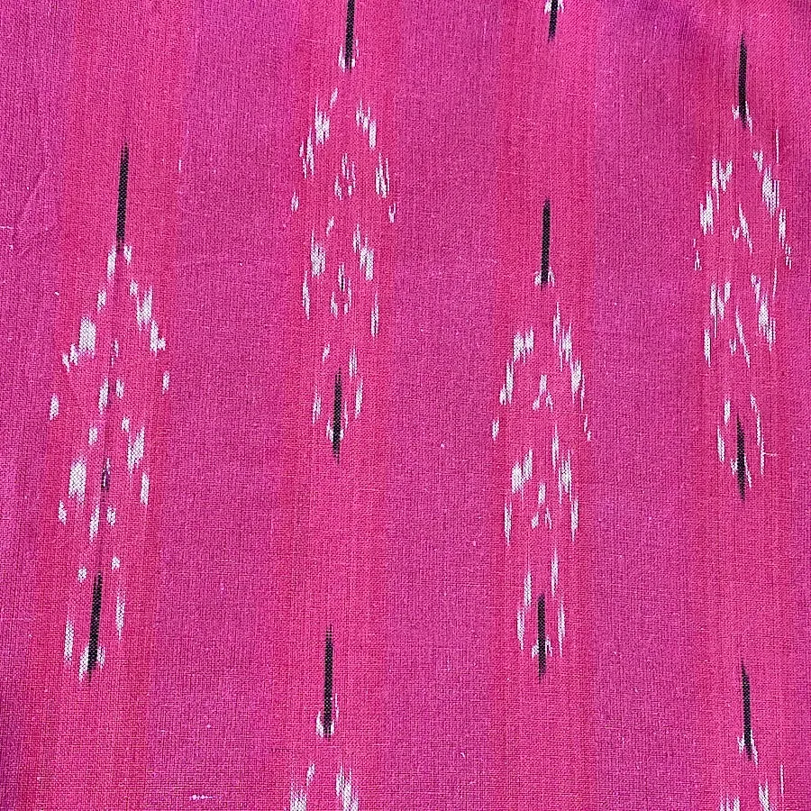 Sale, Hot Pink Feather-Arrow Ikat, Cotton Handloom from India, By the Yard  #TK-48
