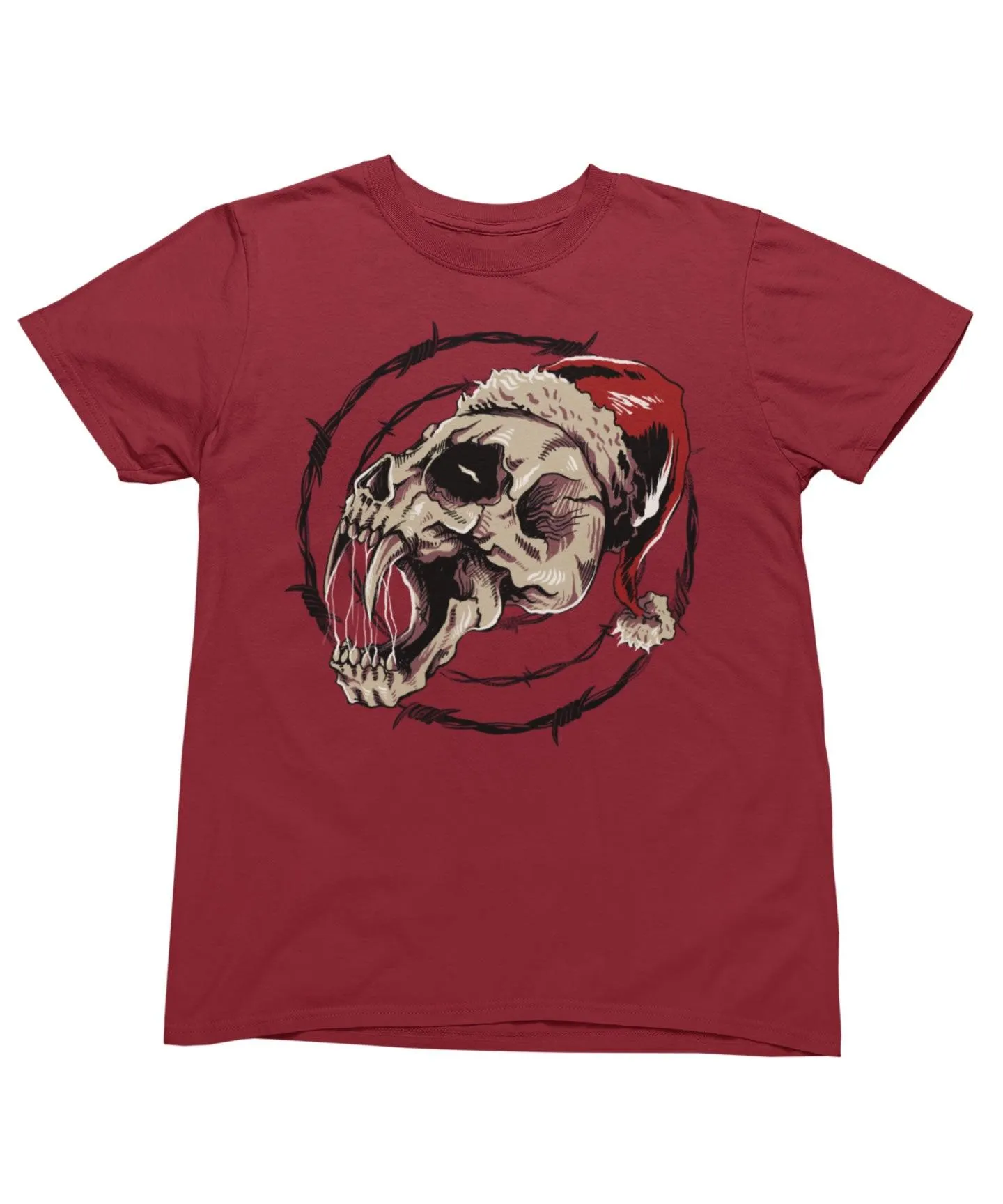 Screaming Skull Santa Unisex Christmas T-Shirt