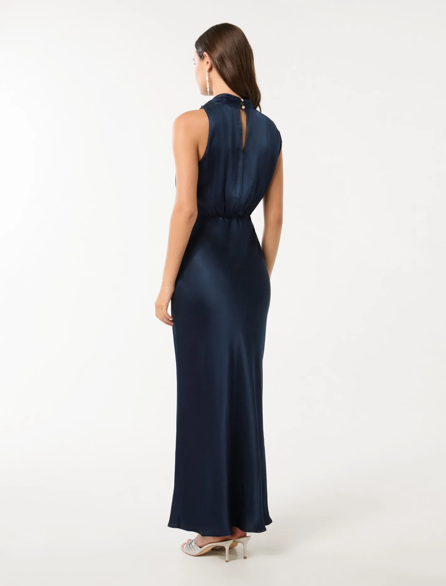 Sienna High Neck Satin Maxi Dress