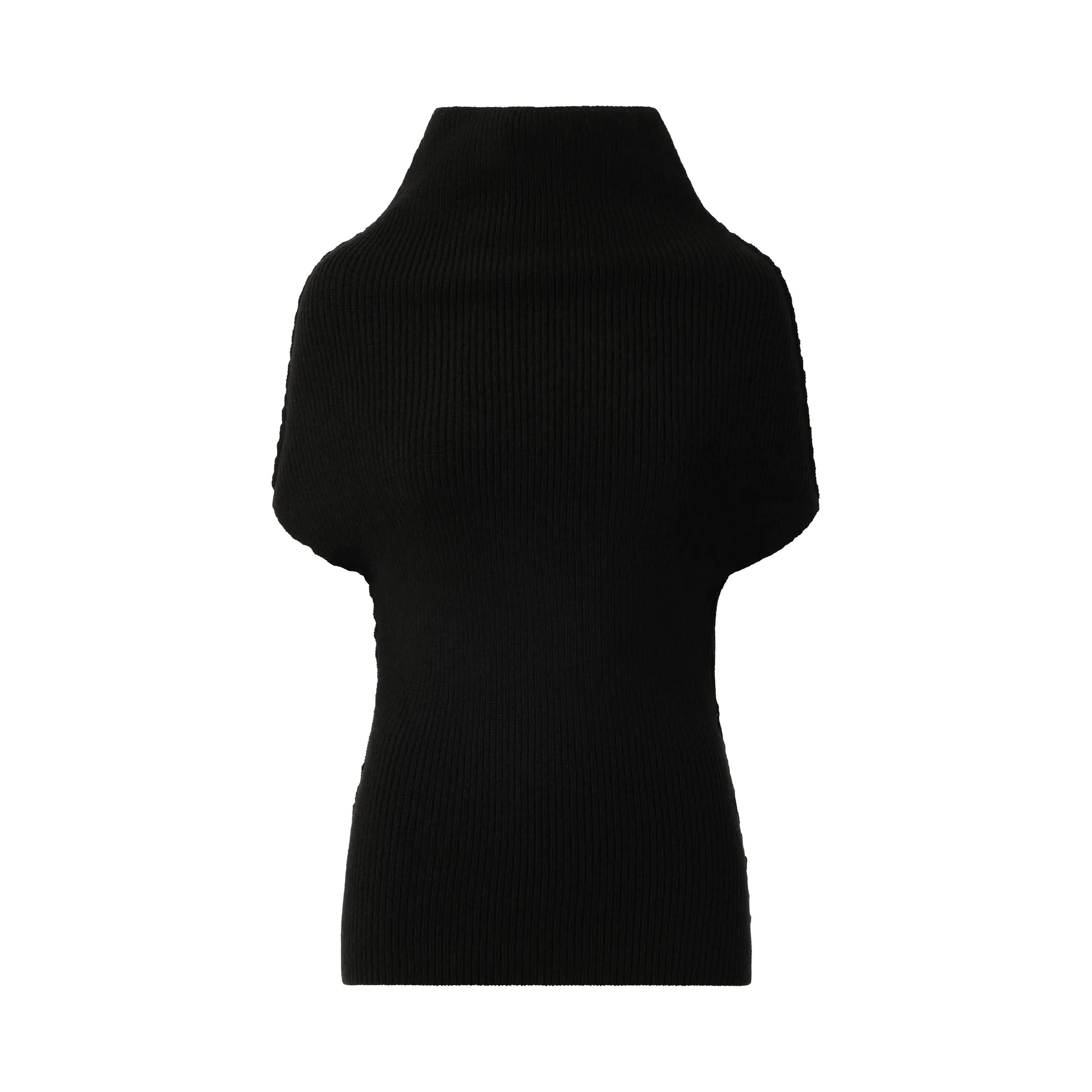 Sleeveless Crater Knit Sweater in Black