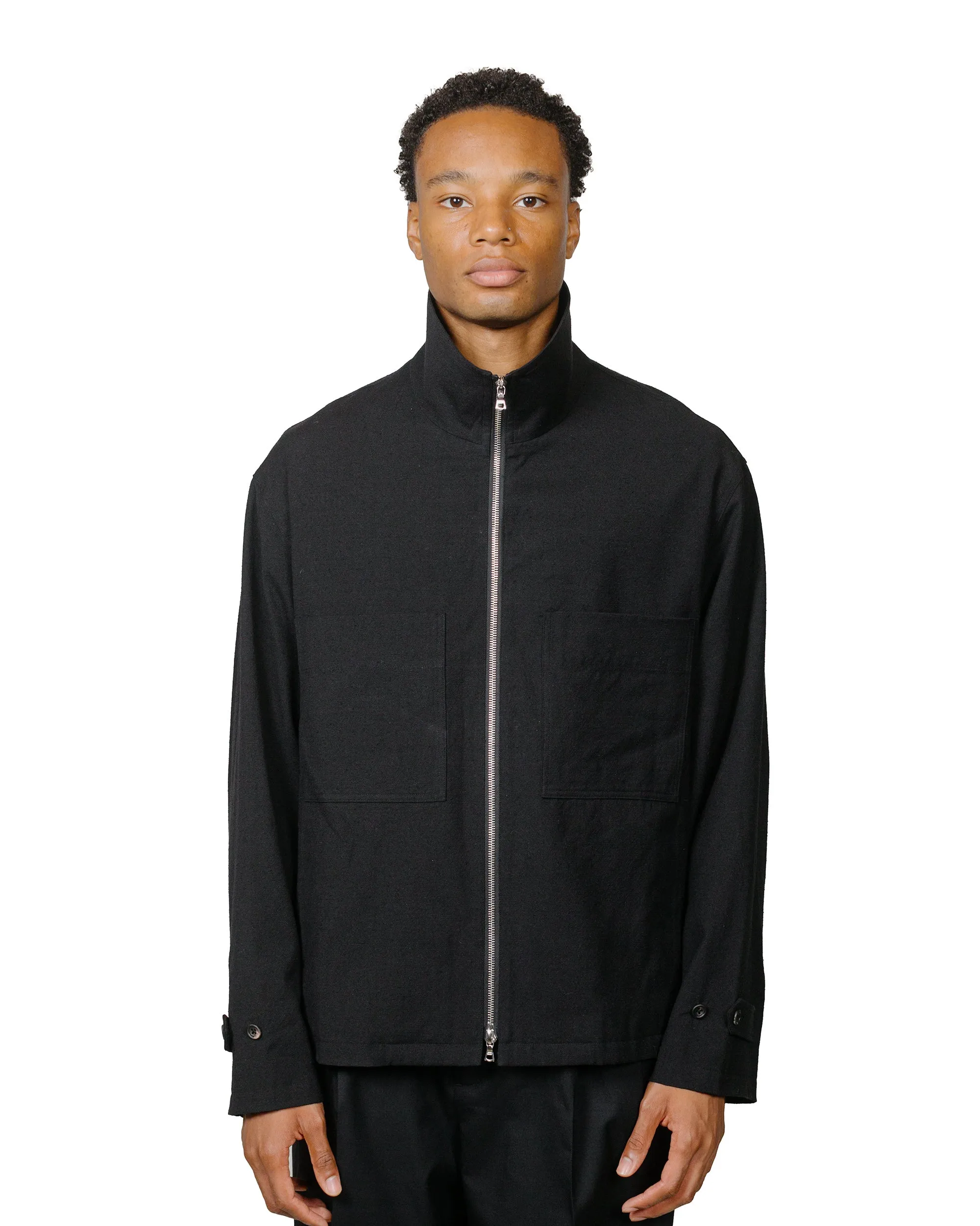 ssstein Silk Nep Cloth Drizzler Jacket Black