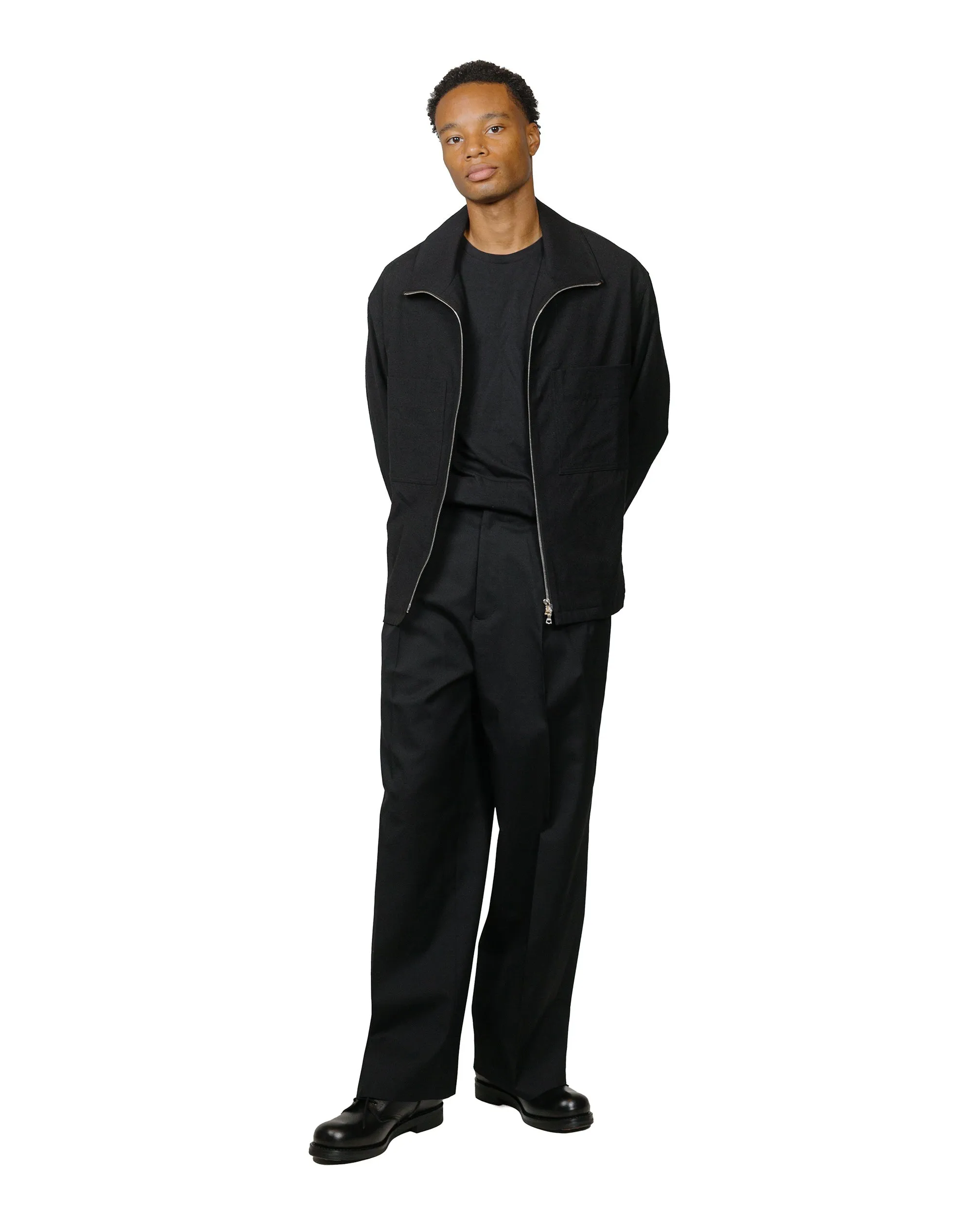 ssstein Silk Nep Cloth Drizzler Jacket Black