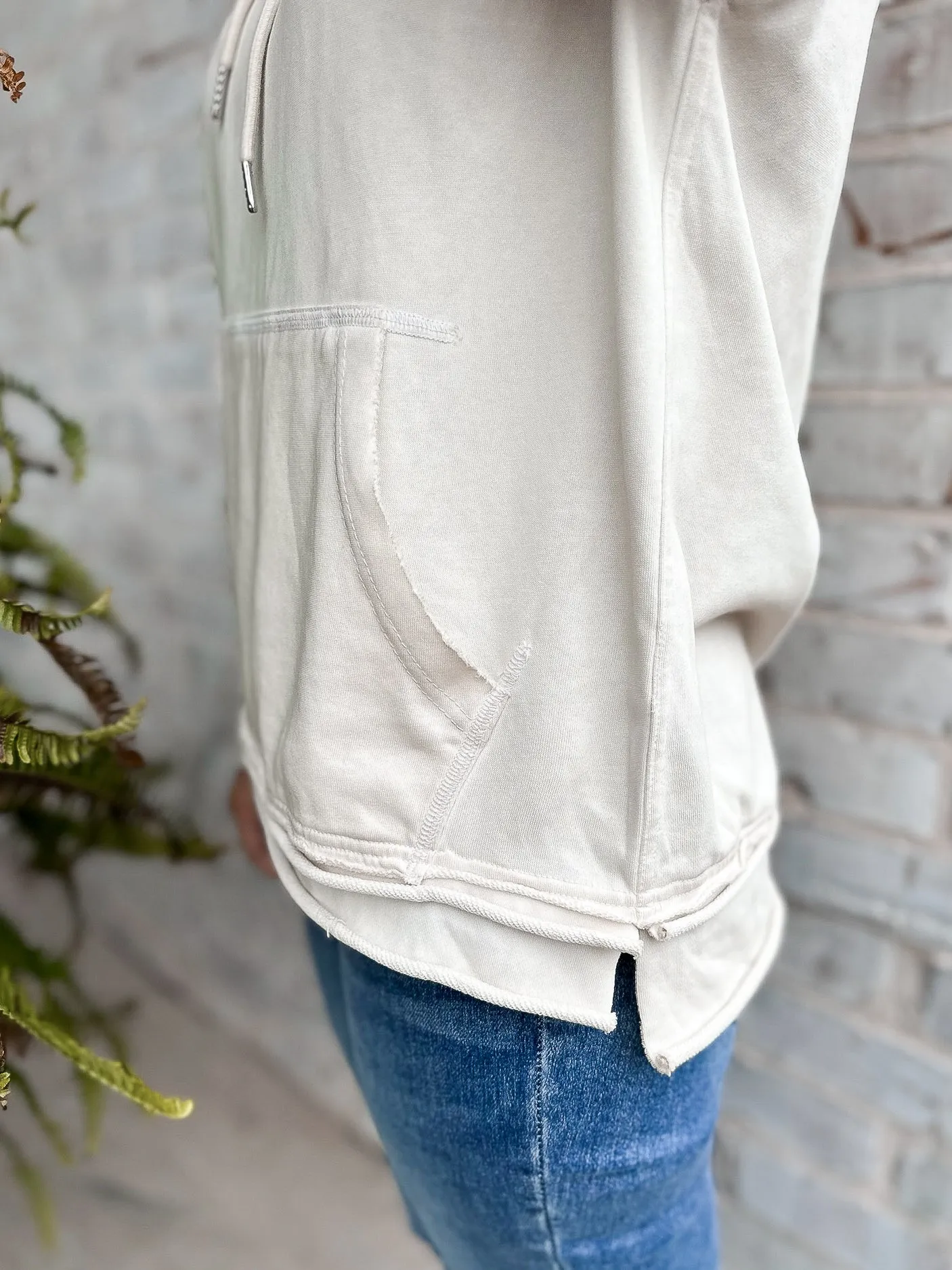 Stone Mineral Wash Drawstring Hoodie