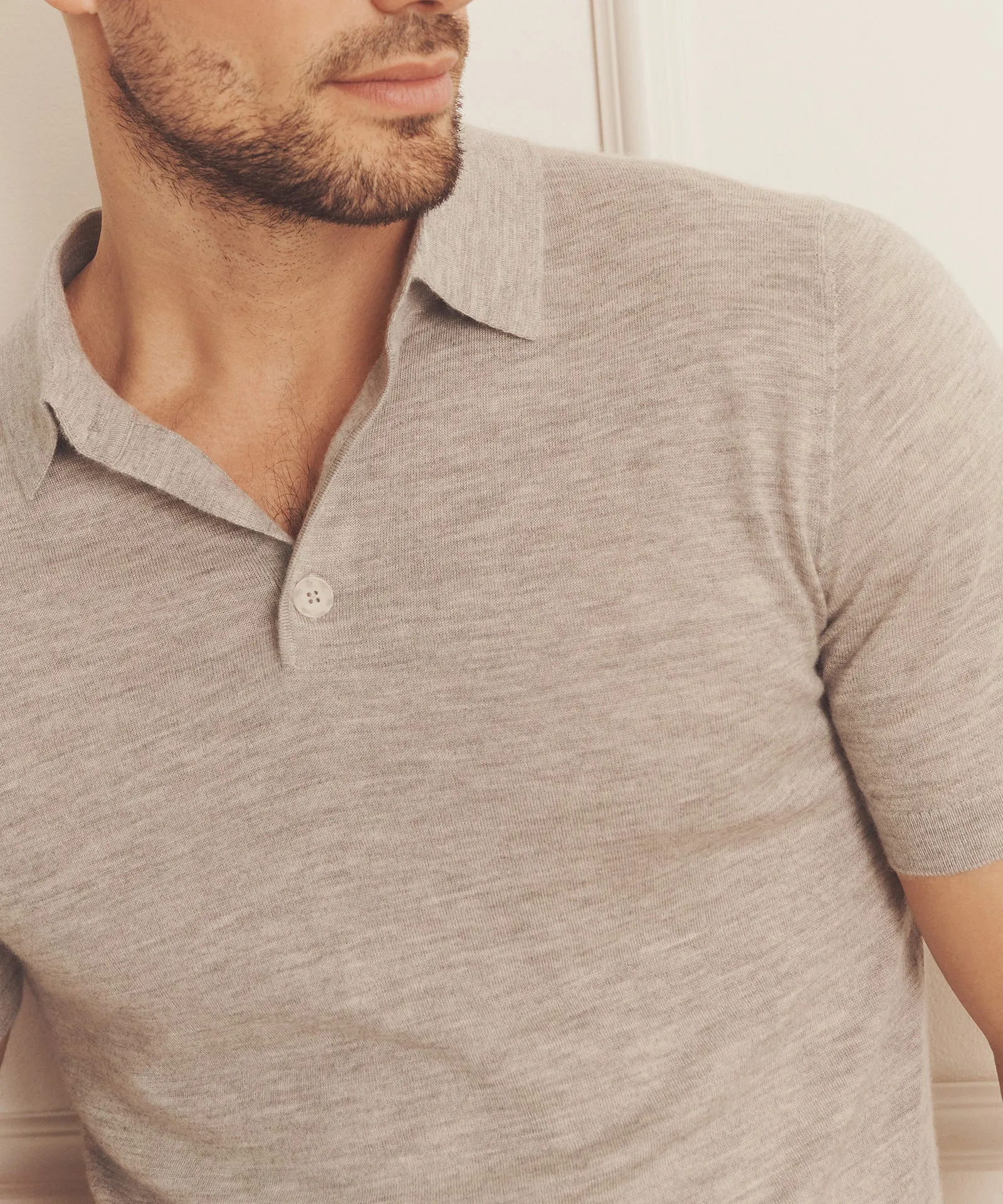 Super Fine Cashmere Short Sleeve Polo
