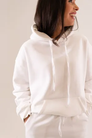 Taylor Drawstring Hoodie In White