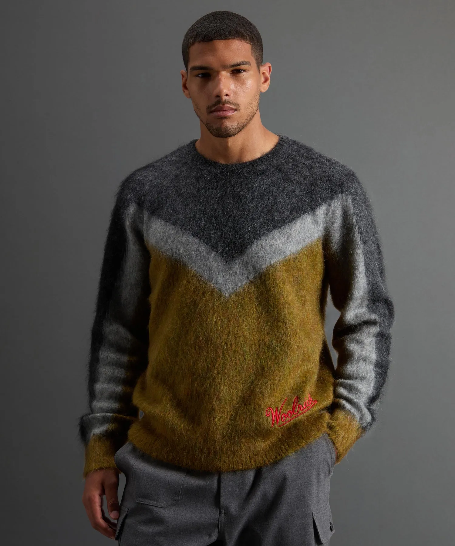 Todd Snyder X Woolrich Chevron Mohair Crewneck