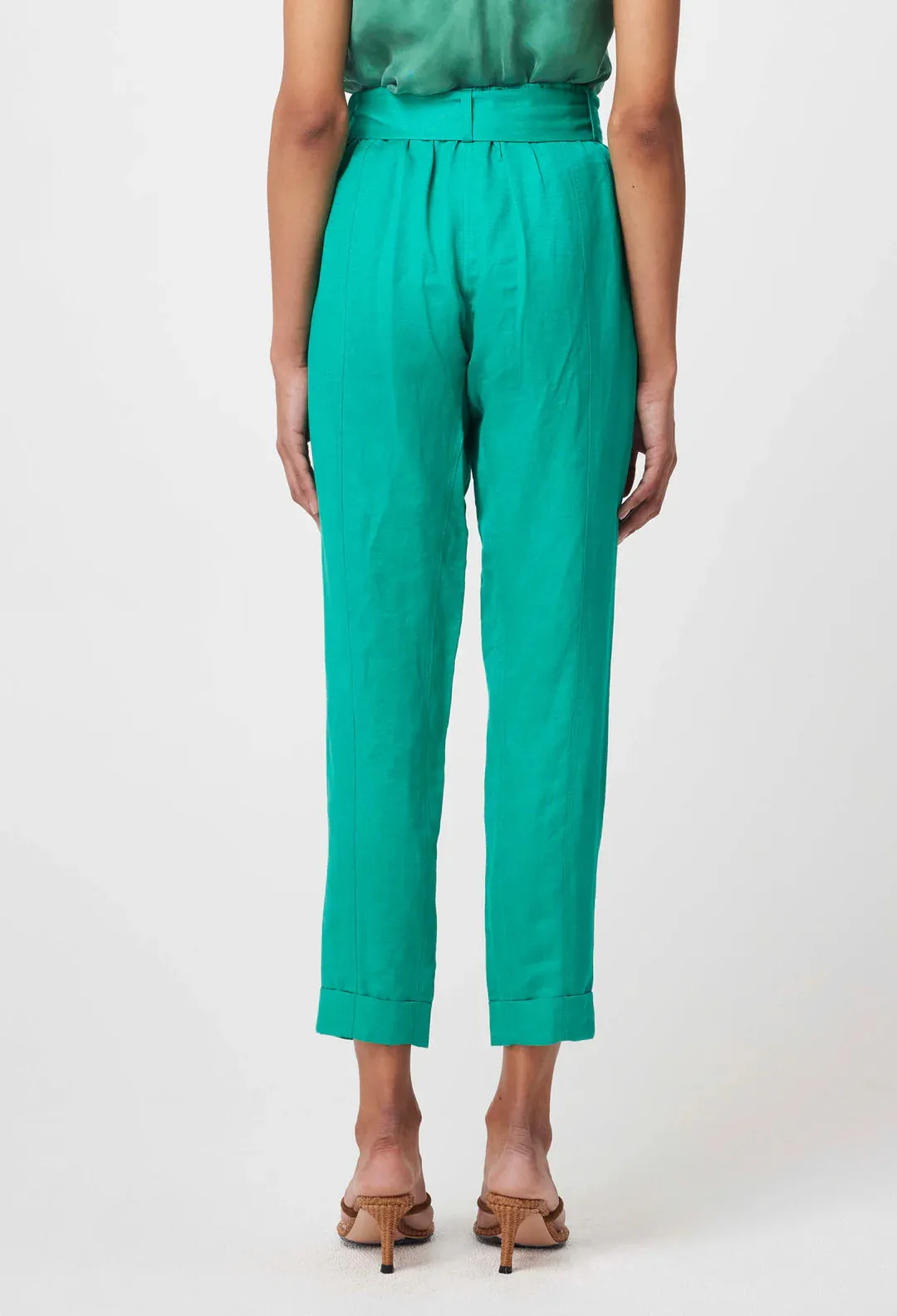 Transit Linen Viscose Pant in Bay Green
