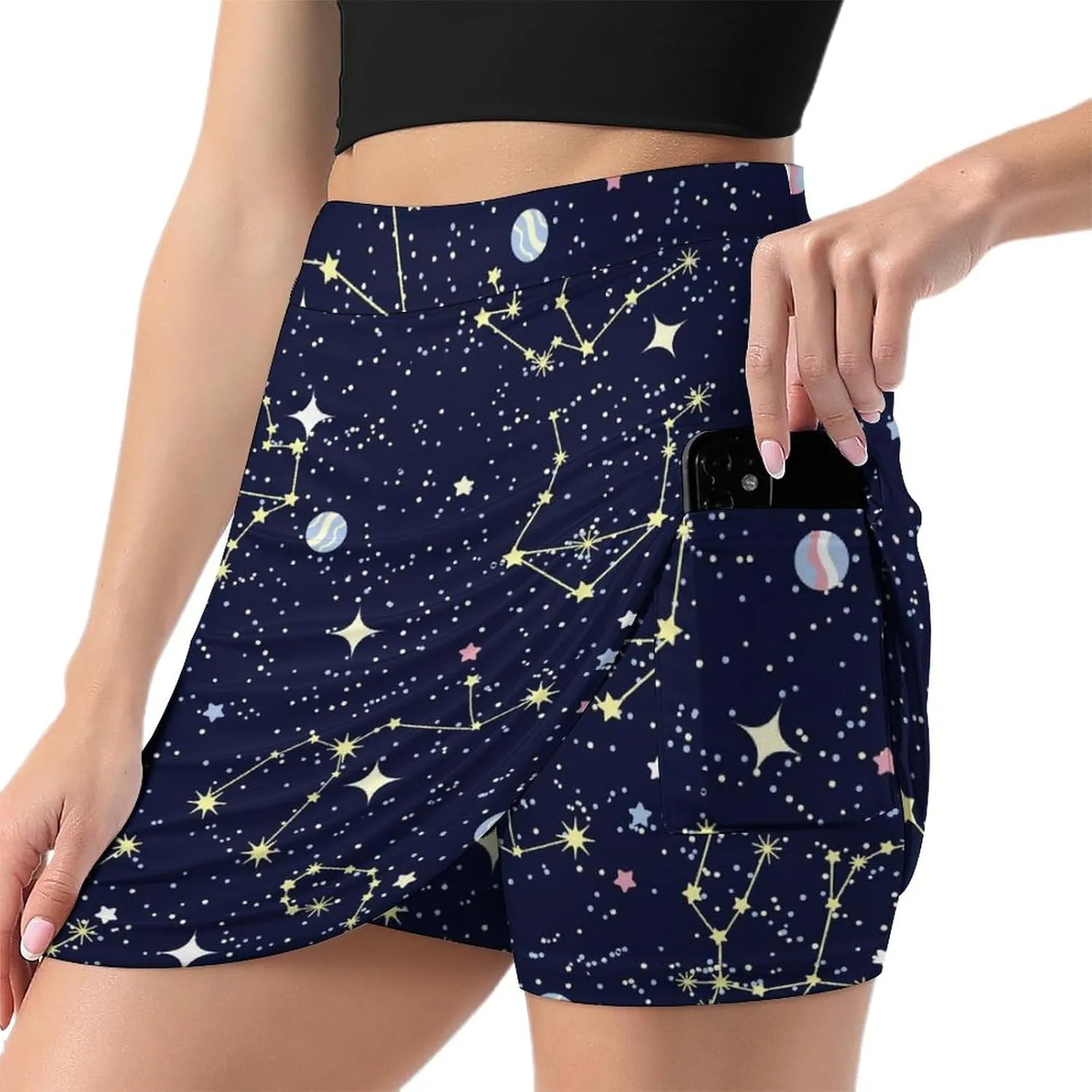 Trouser Skirt,Women's Versatile Stretch Casual Mini Skirt Light Proof