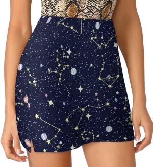 Trouser Skirt,Women's Versatile Stretch Casual Mini Skirt Light Proof