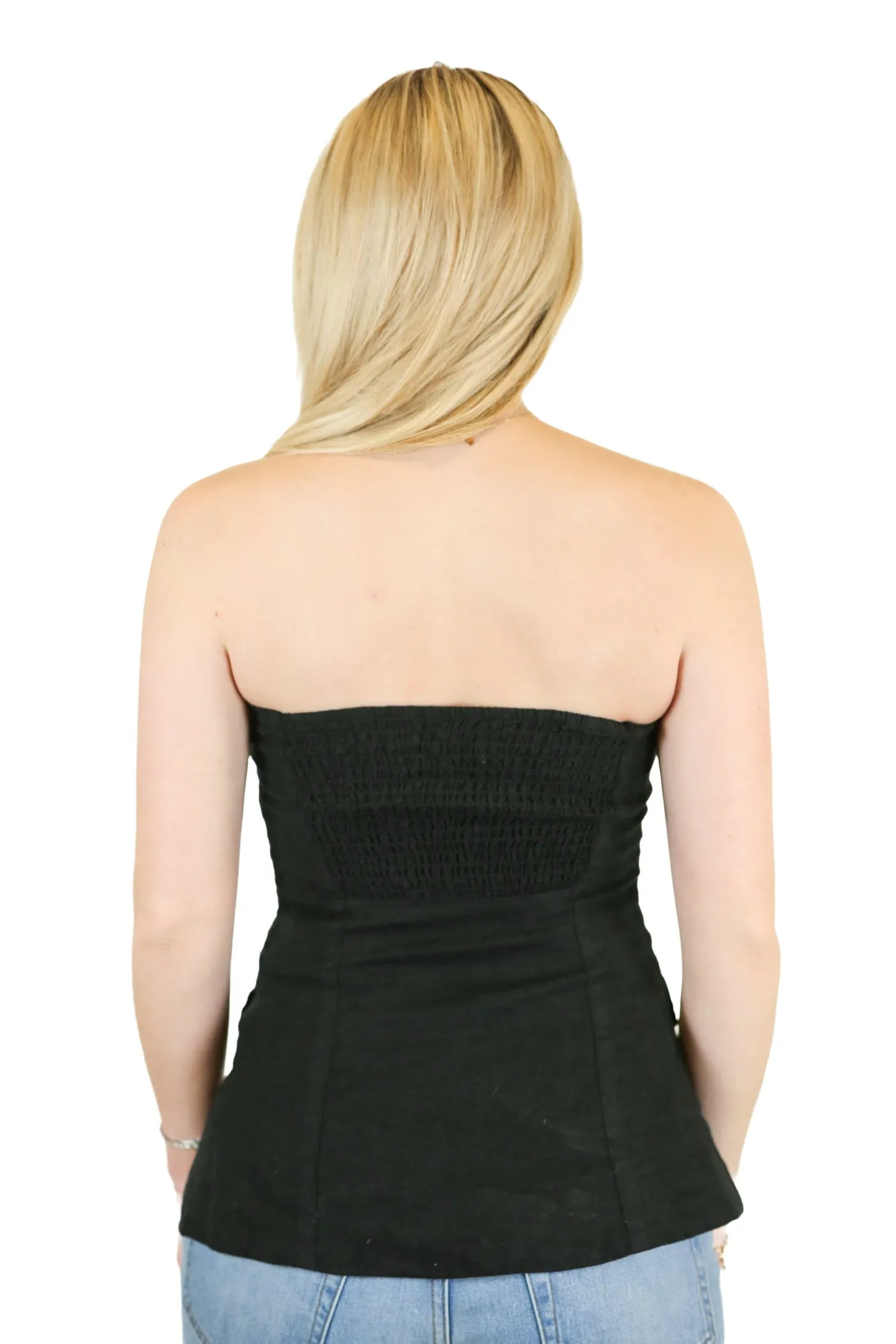 Universal Thread black button up strapless top NWT; retails for $25 (XS)