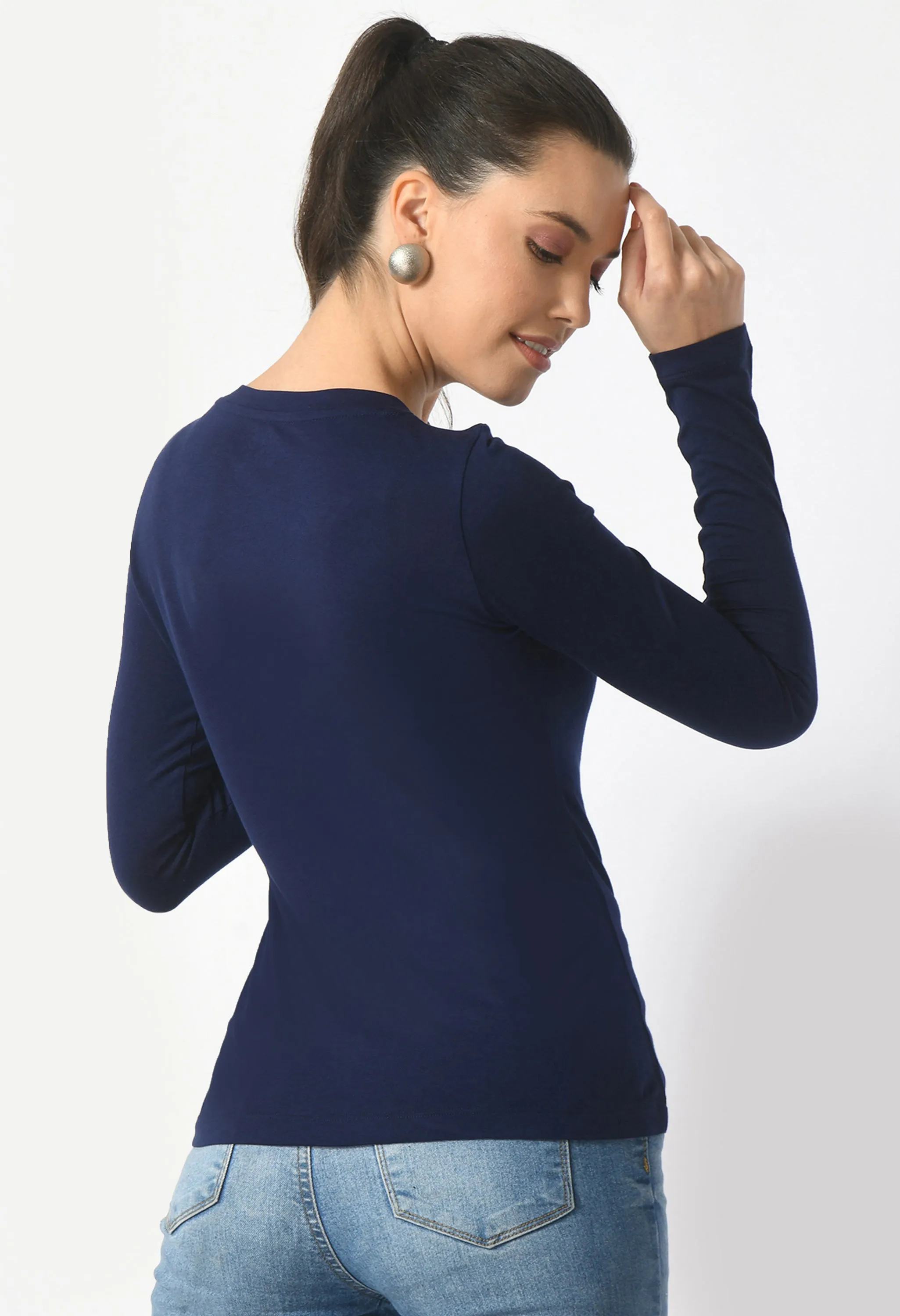 V-Neck Long Sleeve T-Shirt  #6004