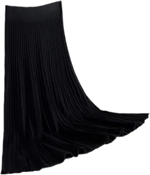 Vertical Striped Knitted Women Sweater Skirt Elastic Band Pleated Midi Skirts Chic High Waist A-Line Skirts