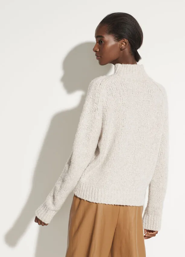 Vince - Textured Saddle Sleeve Turtleneck Sweater in Pearl Oat