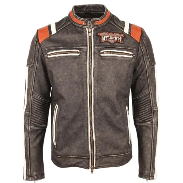 Vintage Indian Skull Leather Jacket - Classic Biker Style
