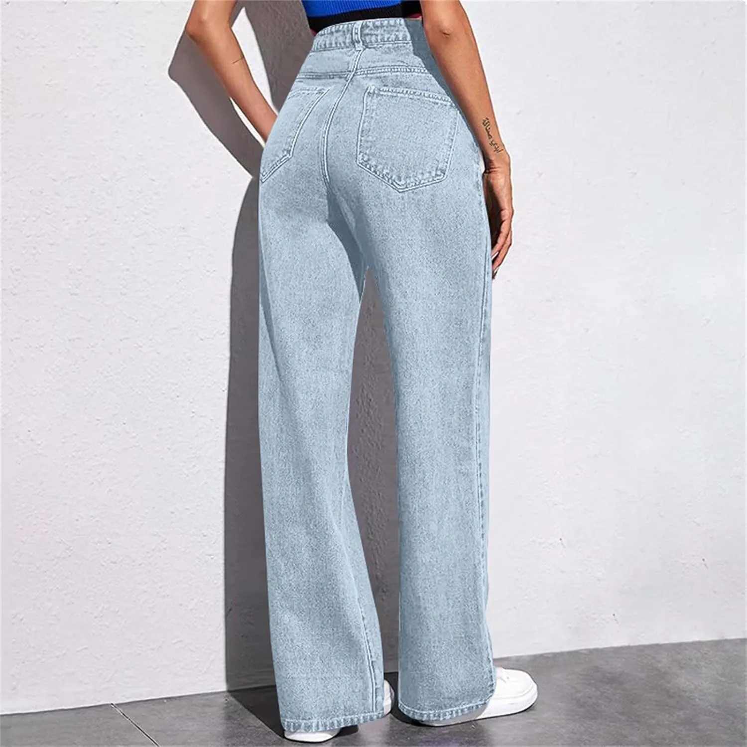 Wide Leg Jeans for Women Fashion Baggy Boyfriends Jeans High Waist Y2k Cargo Pants Vintage Denim Trousers