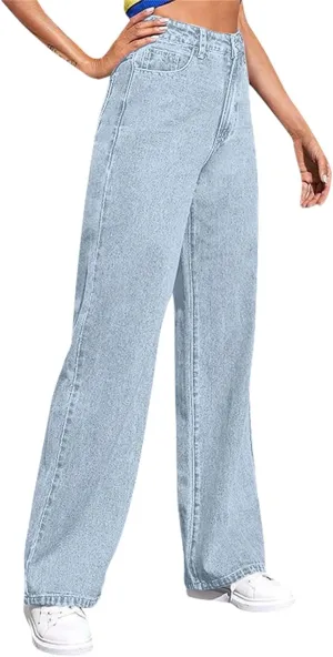 Wide Leg Jeans for Women Fashion Baggy Boyfriends Jeans High Waist Y2k Cargo Pants Vintage Denim Trousers