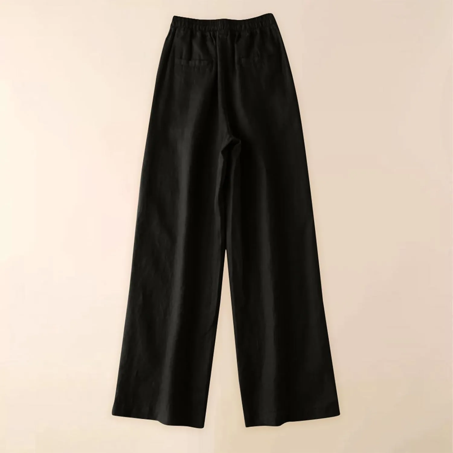 Wide Leg Pants for Women, Cotton Linen Pants Wide Leg Straight High