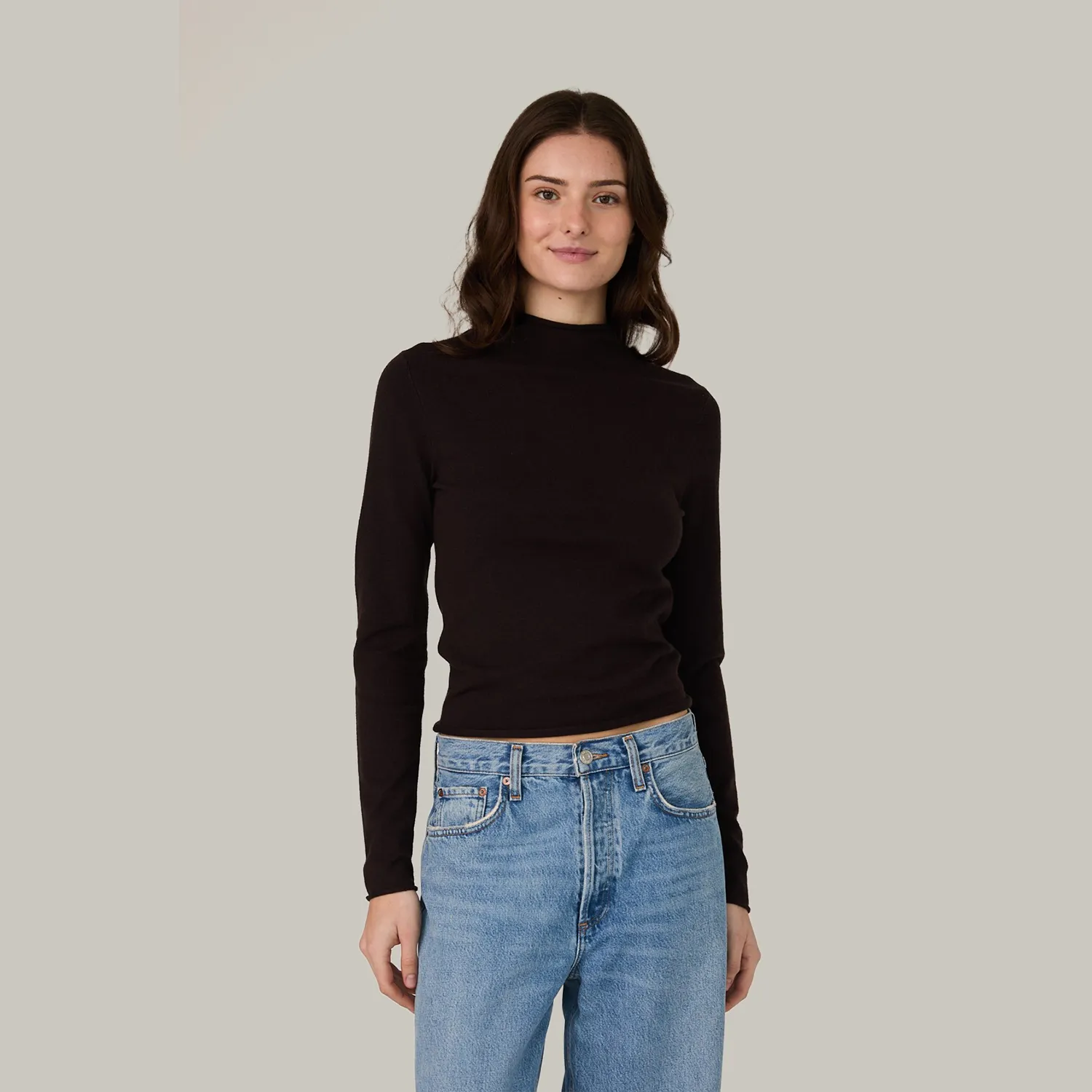 Women's Cosysoft Fitted High Neck Jumper - Black