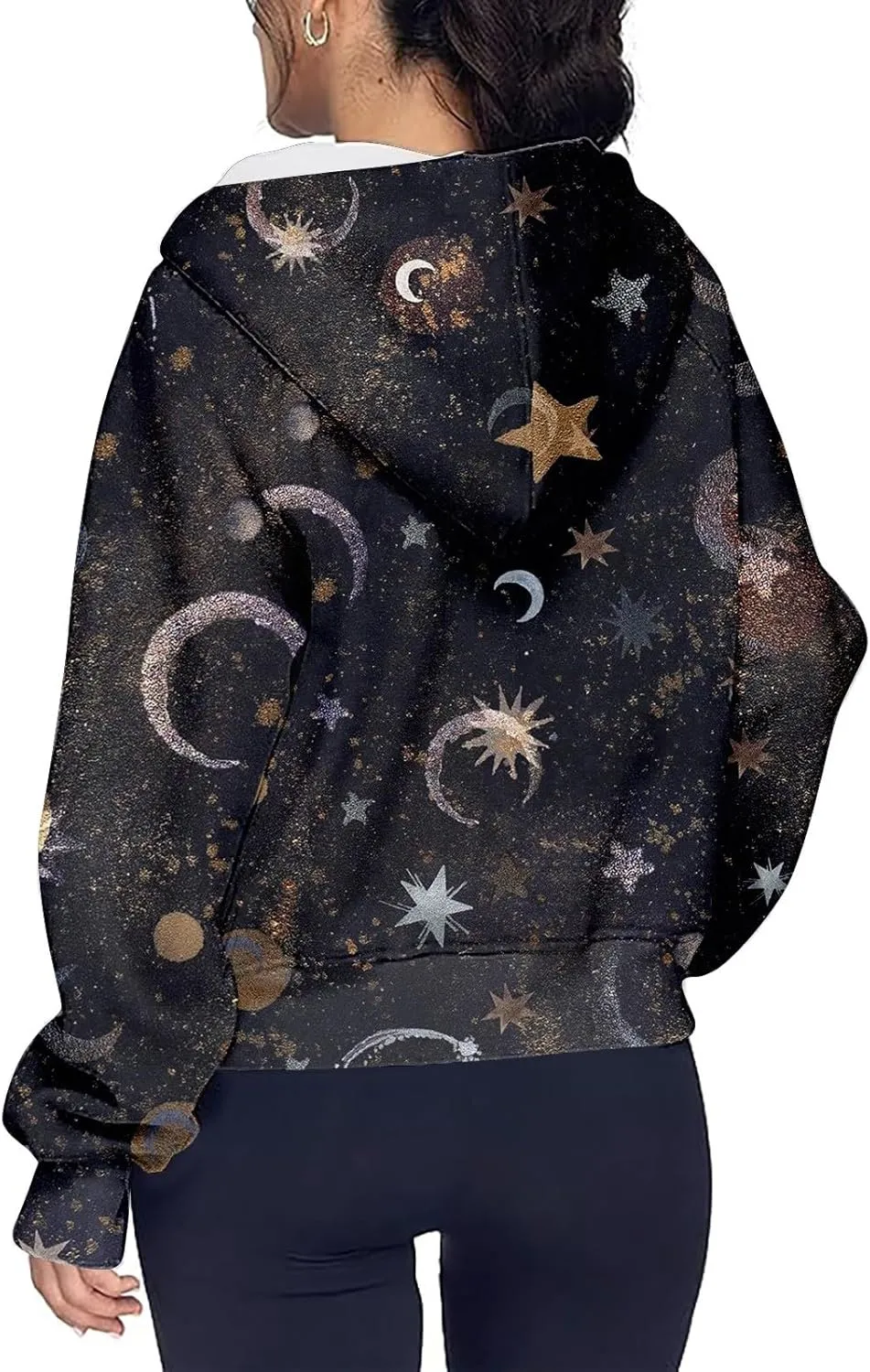 Womens Plus Size Sweatshirt Full Zipper Long Sleeve Coats Thumb Hole Zip Up Hoodie Solid Color Pullover with Pockets