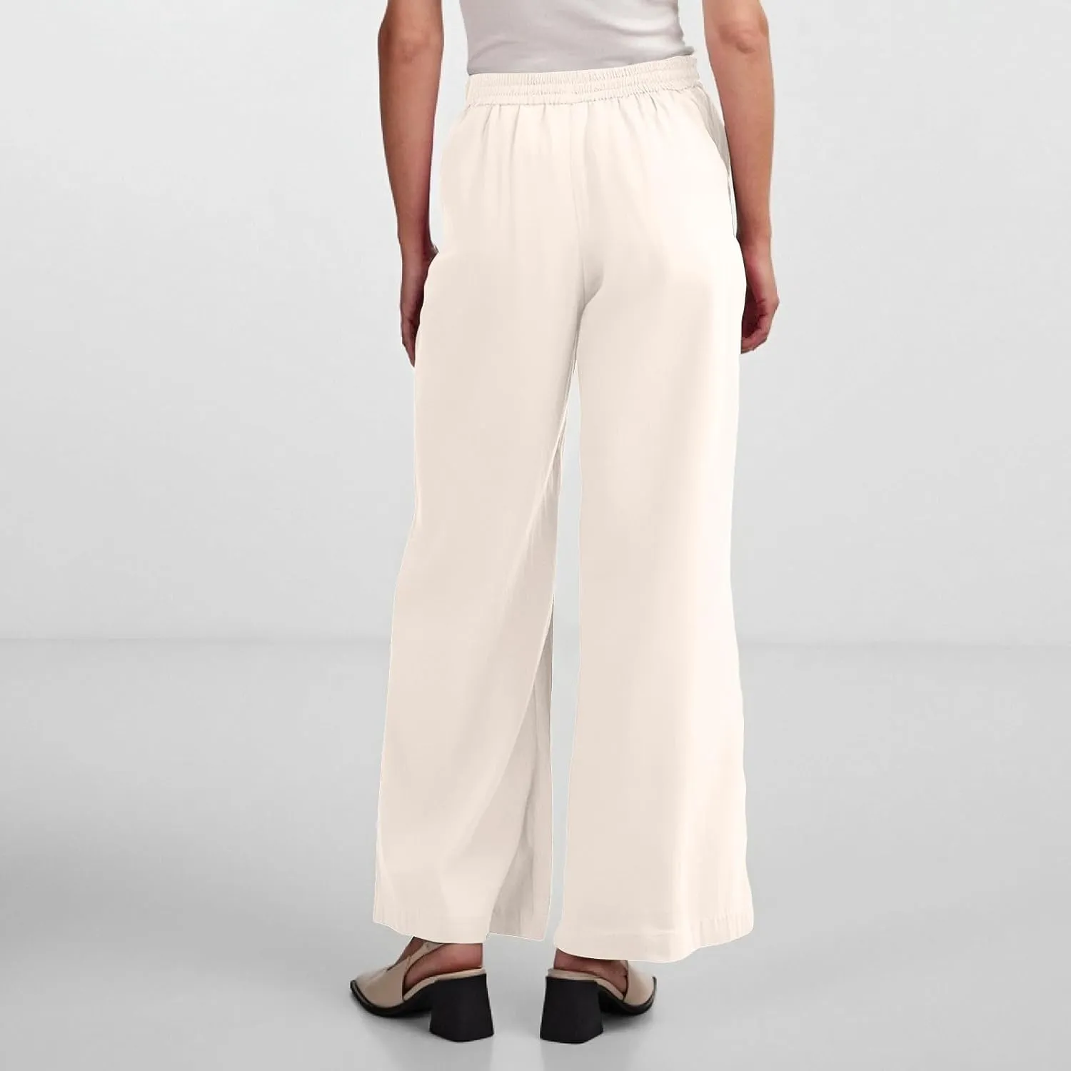 Womens Sweatpants Wide Leg Linen Pants Summer Drastring Adjustable Palazzo Pants Lounge Pants with Pockets