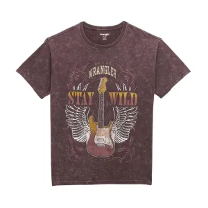 Wrangler Women's Graphic Short Sleeve T-Shirt Oversized Fit Fudge
