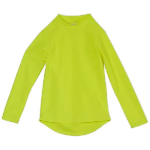 Yellow Kids Long Sleeve Rash Guard Top UPF 50 